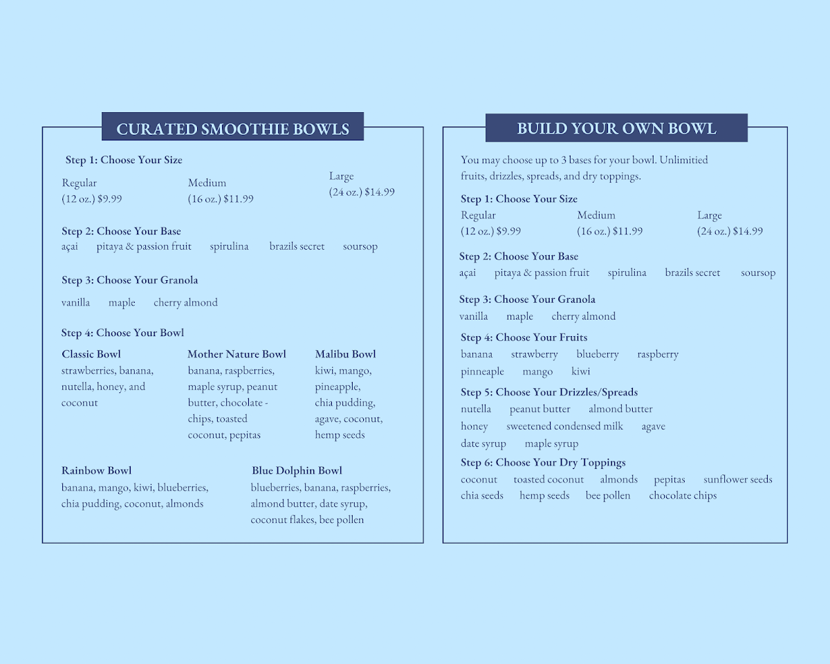The Blue Dolphin Photo Menu 3