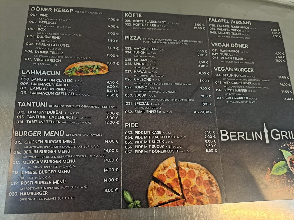 Berlin Grill Photo Menu 1
