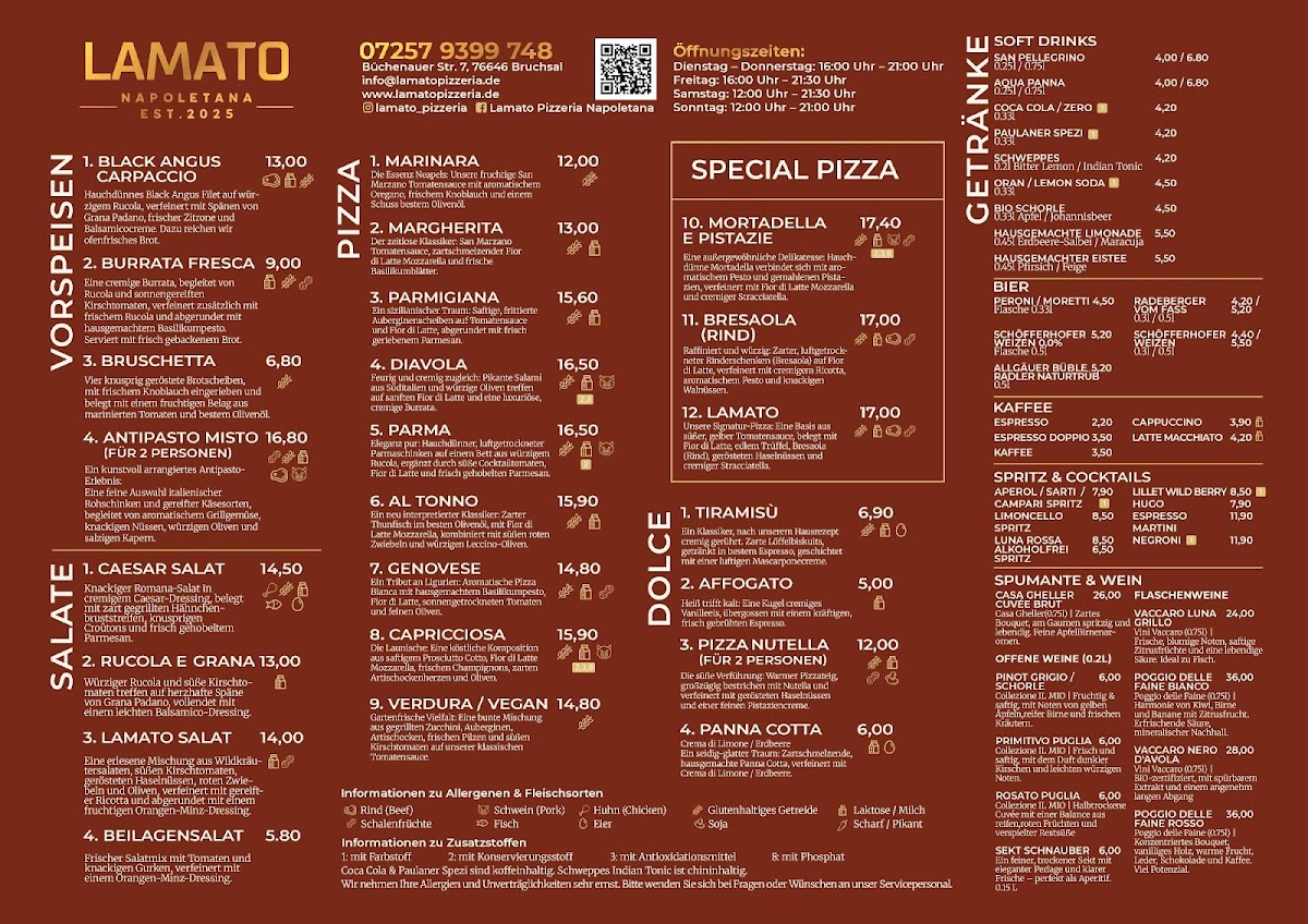 Lamato Pizzeria Napoletana Photo Menu 1