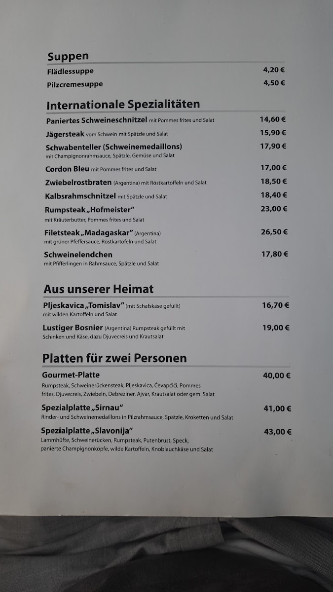 Sportheim Sirnau Photo Menu 8