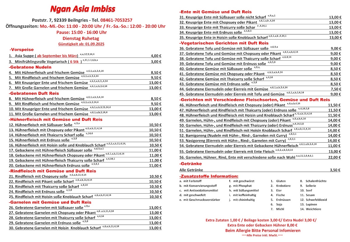 Ngan Asia Imbiss Photo Menu 2