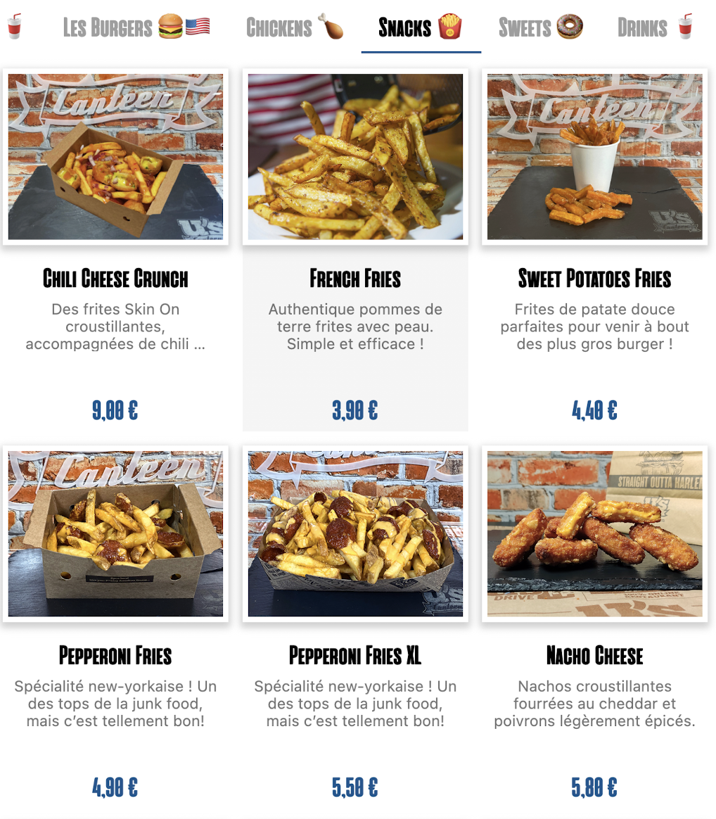 U's Canteen - Courbevoie Photo Menu 1