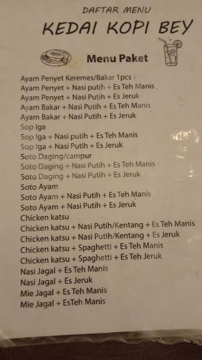 Kedai Kopi Bey Photo Menu 1