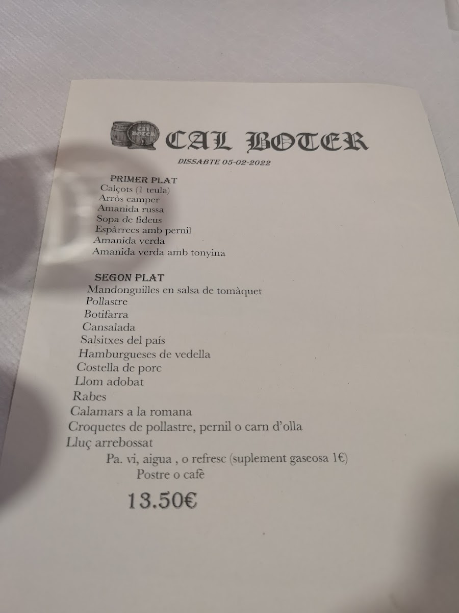 Cal Boter Photo Menu 3