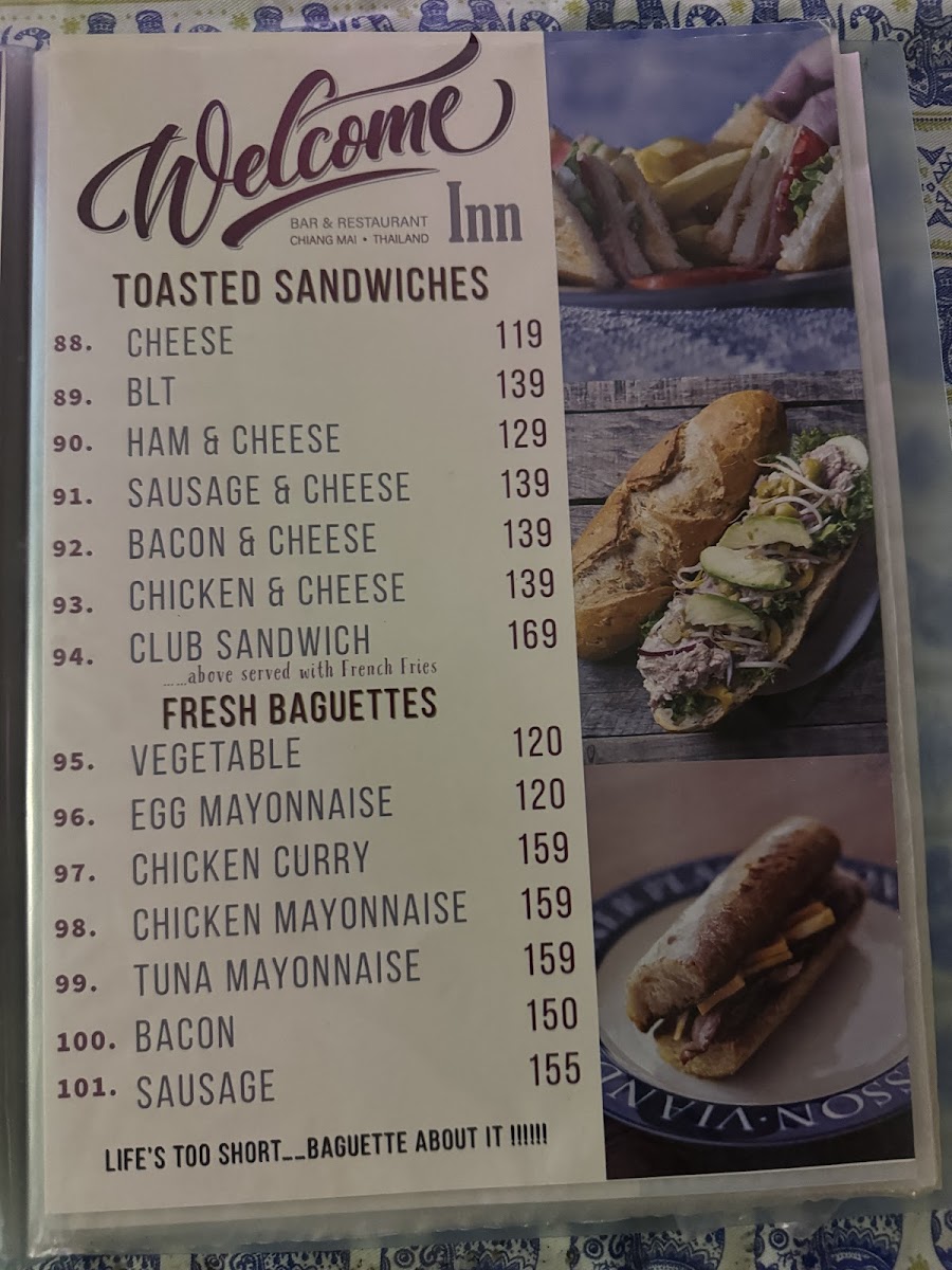 Welcome Inn Photo Menu 1