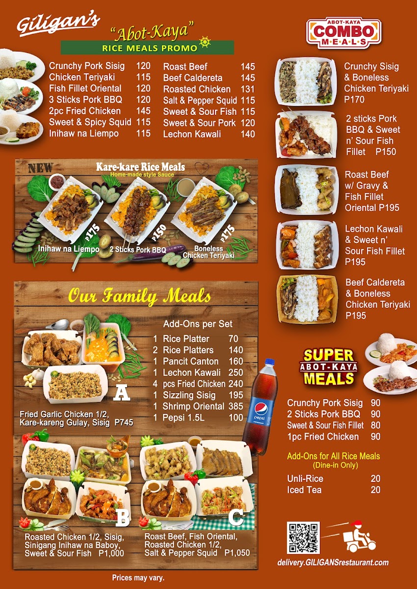 Giligan's Photo Menu 1