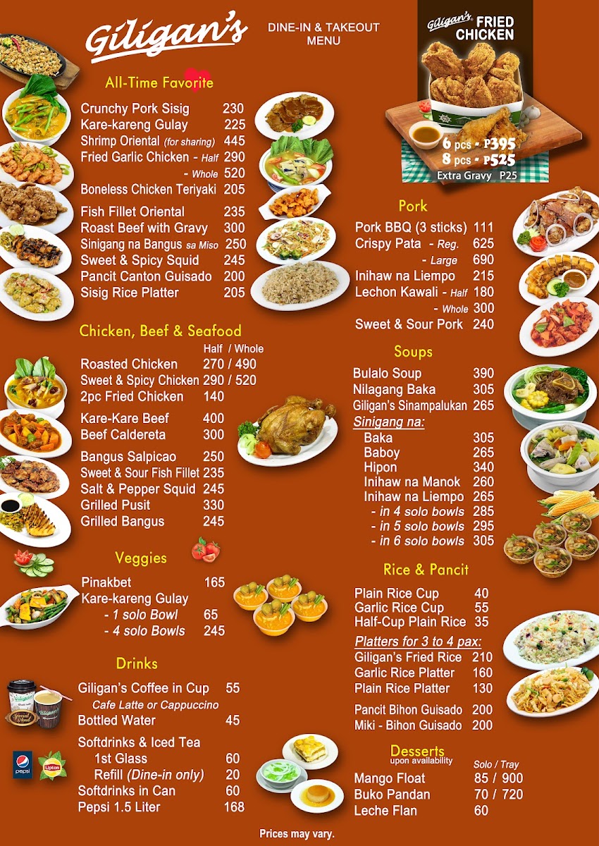 Giligan's Photo Menu 2