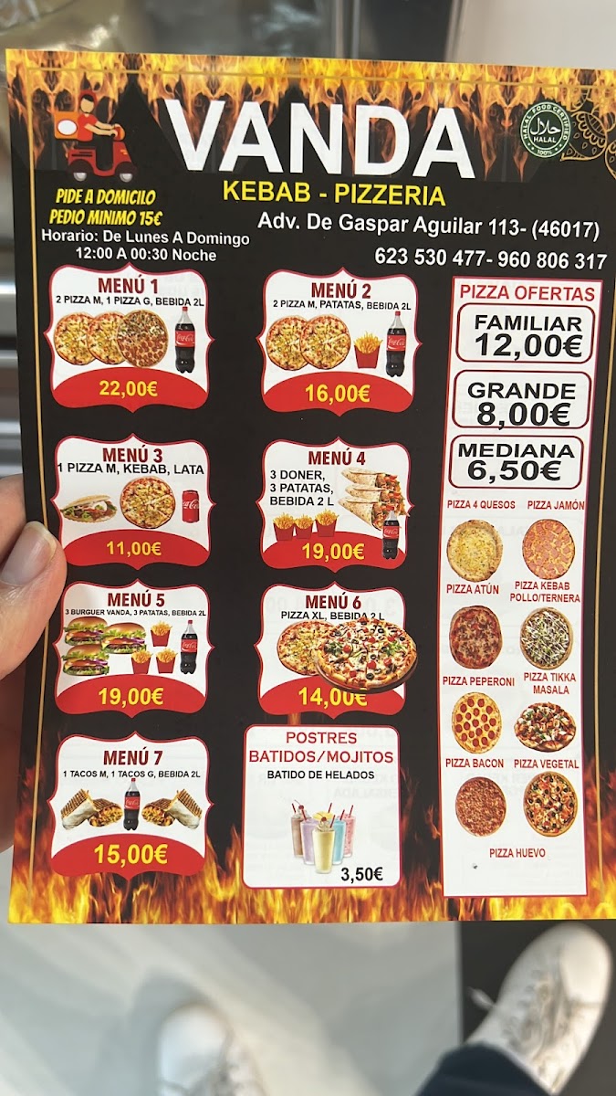 Vanda Pizzeria y Kebab halal en Valencia Photo Menu 6