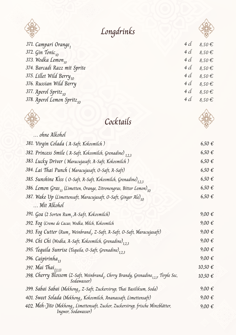 Lai Thai Restaurant Photo Menu 1