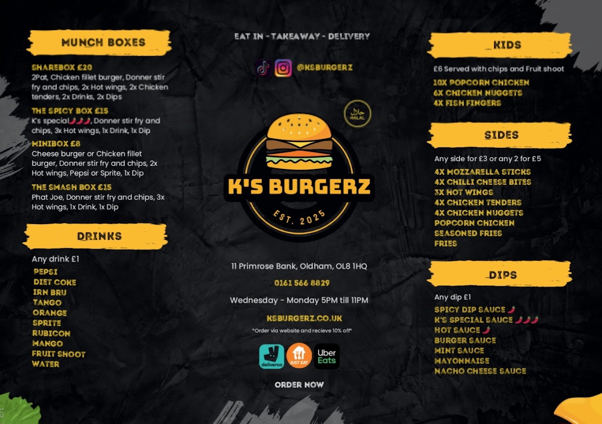 Ks Burgerz Photo Menu 2