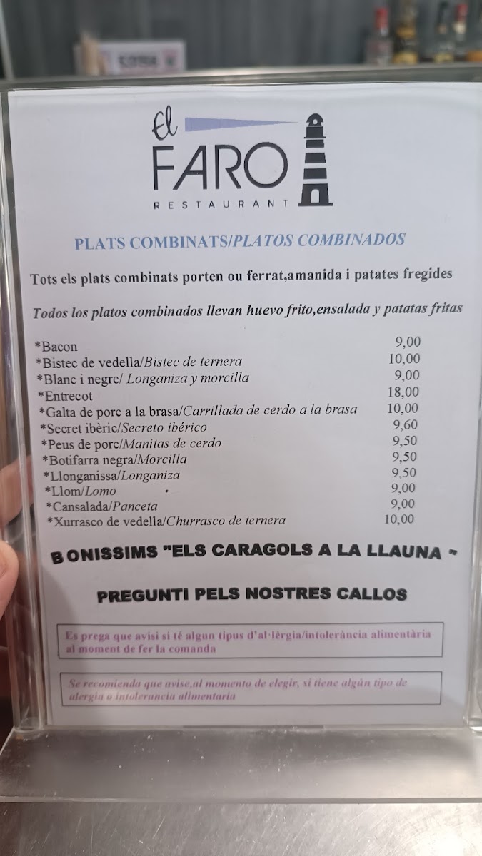 Restaurant El Faro Photo Menu 2