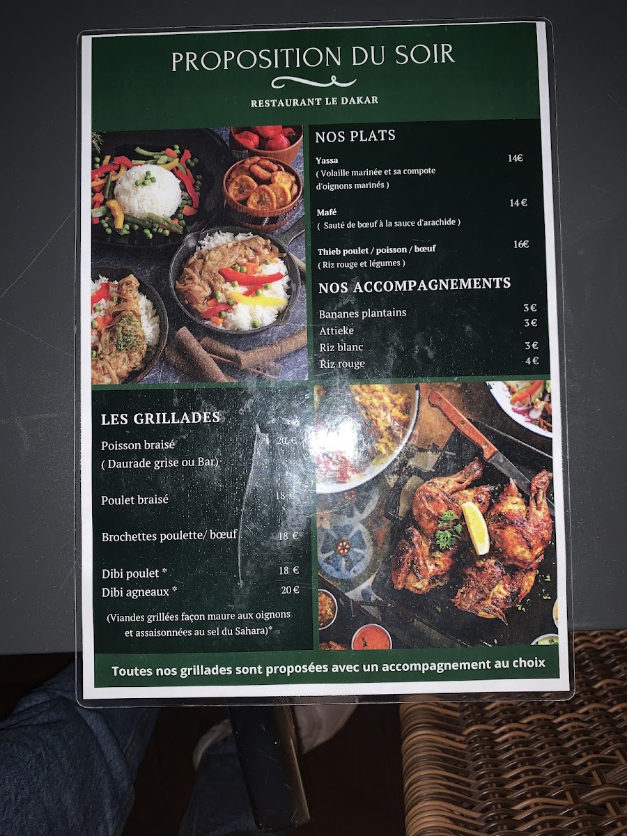 Le Dakar Restaurant Photo Menu 1
