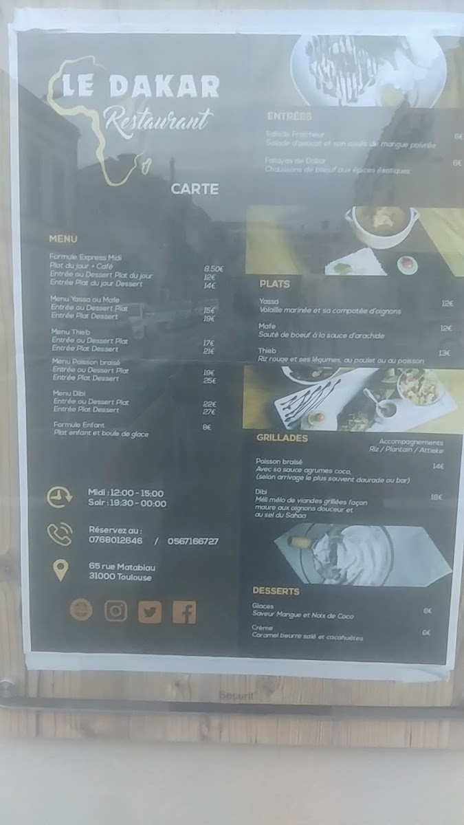 Le Dakar Restaurant Photo Menu 3