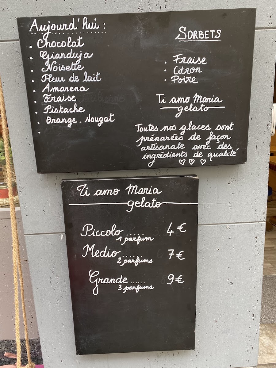 Ti amo Maria Gelato Photo Menu 1