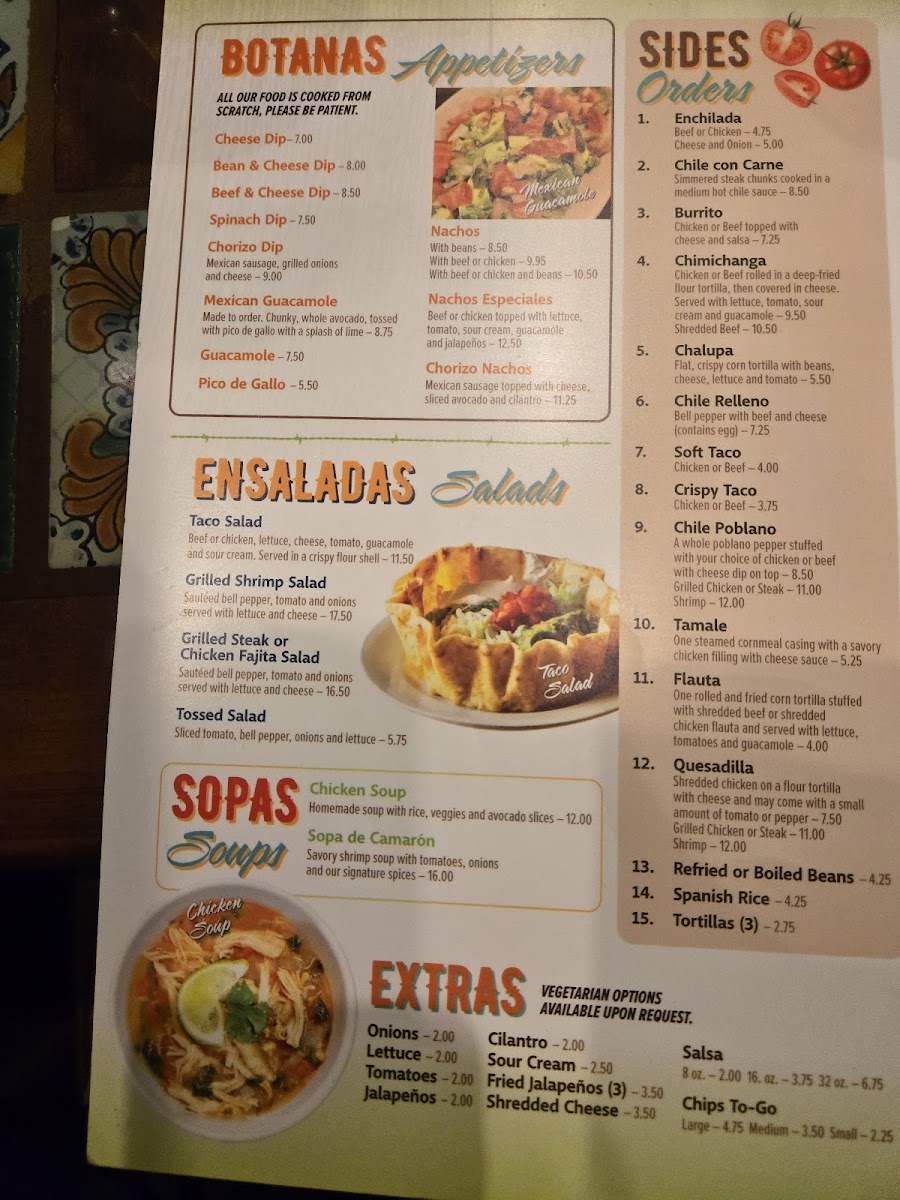 El Vaquero Mexican Restaurant Photo Menu 1