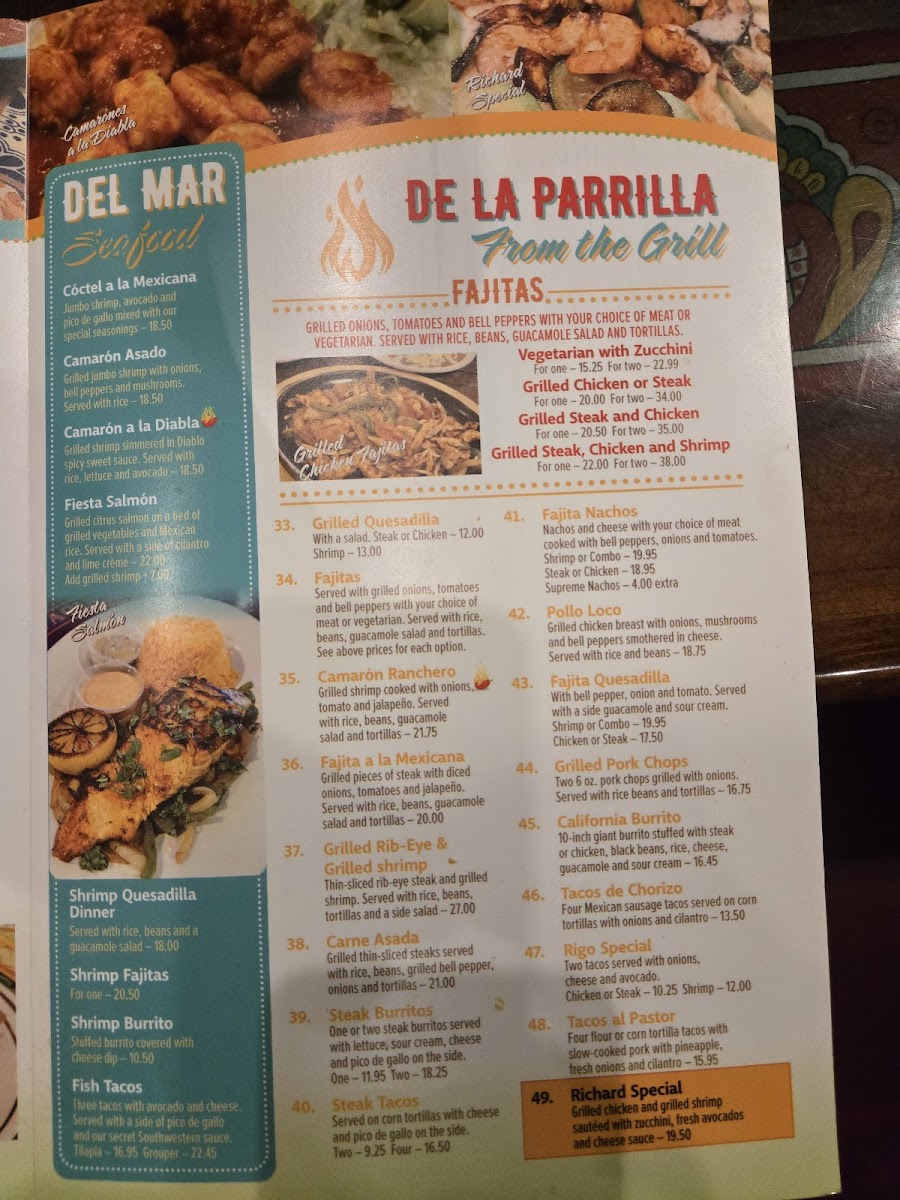 El Vaquero Mexican Restaurant Photo Menu 2