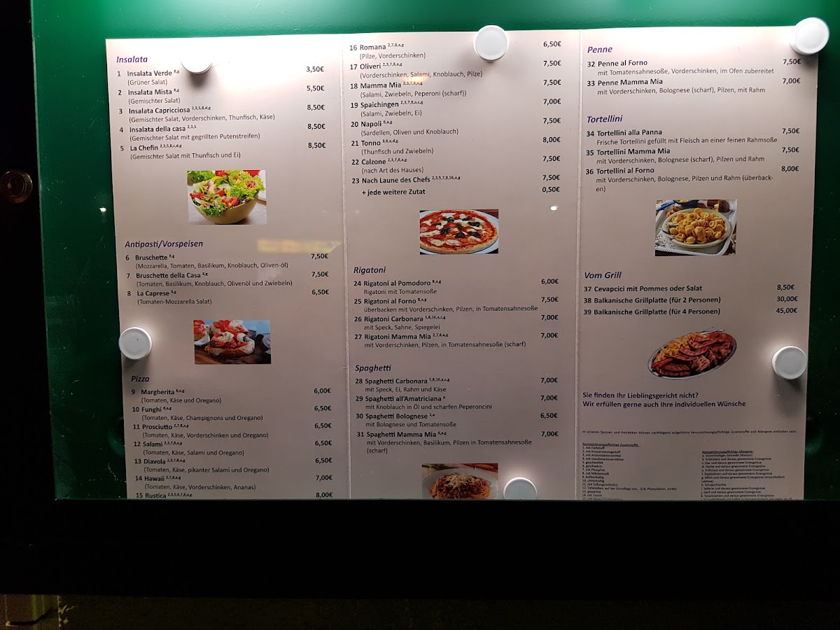 Restaurant Pizzeria Cafe Traube Spaichingen Photo Menu 7