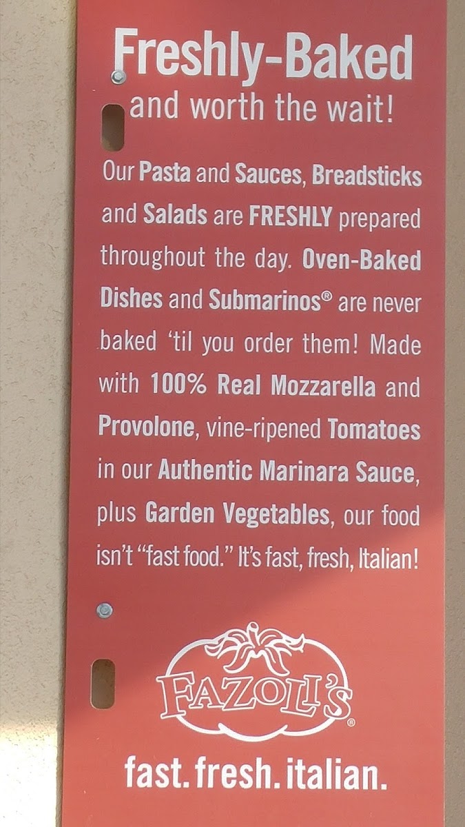 Fazoli's Photo Menu 9