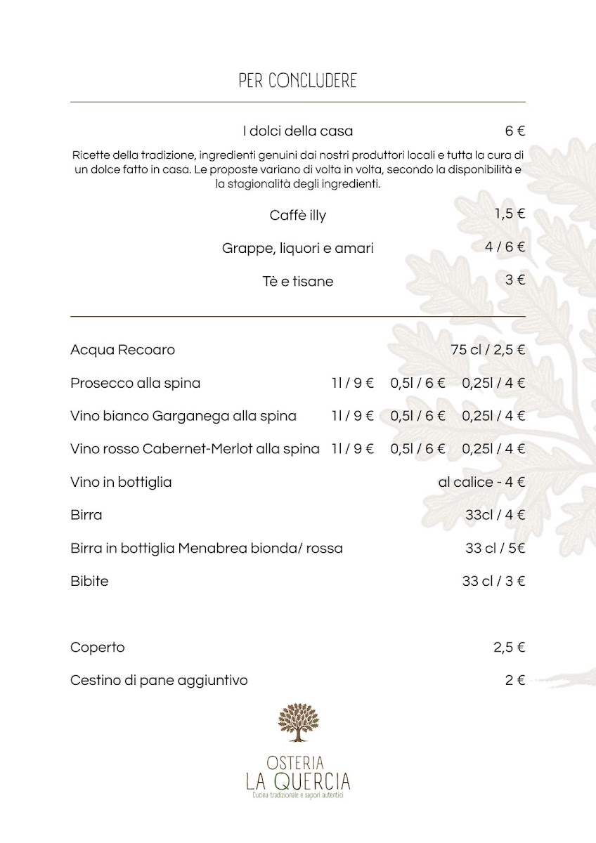 Osteria La Quercia Photo Menu 5