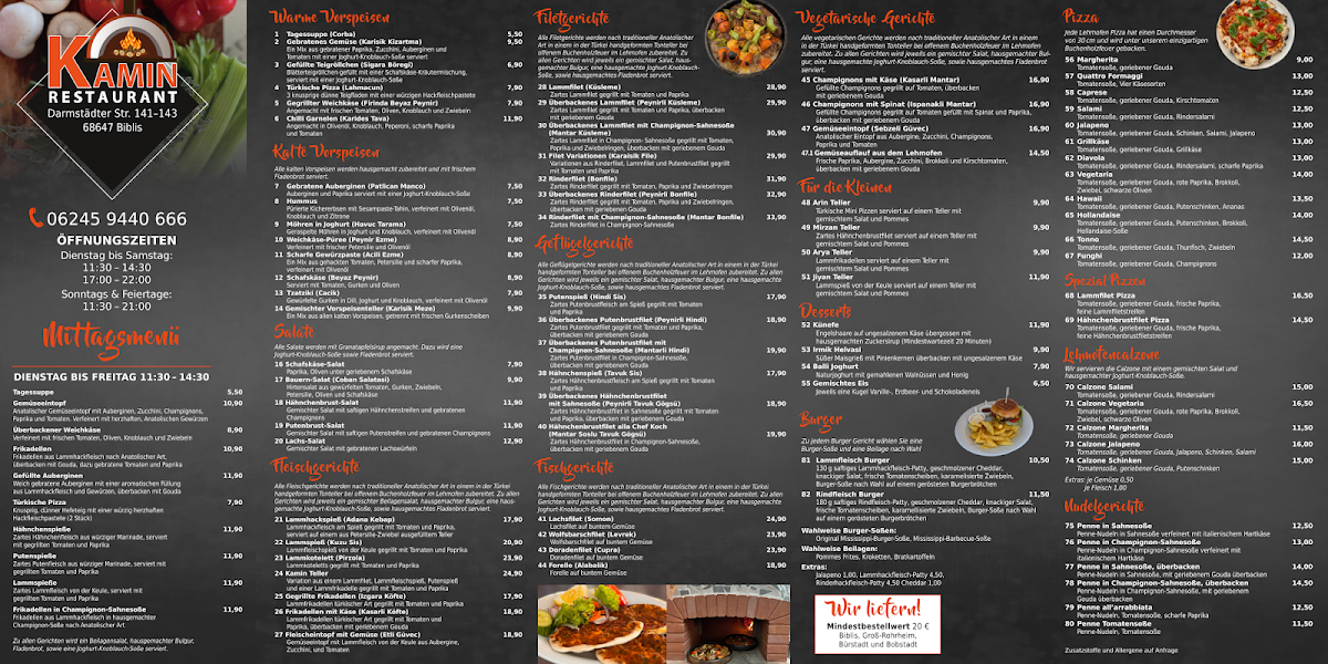Kamin Restaurant Biblis Photo Menu 1