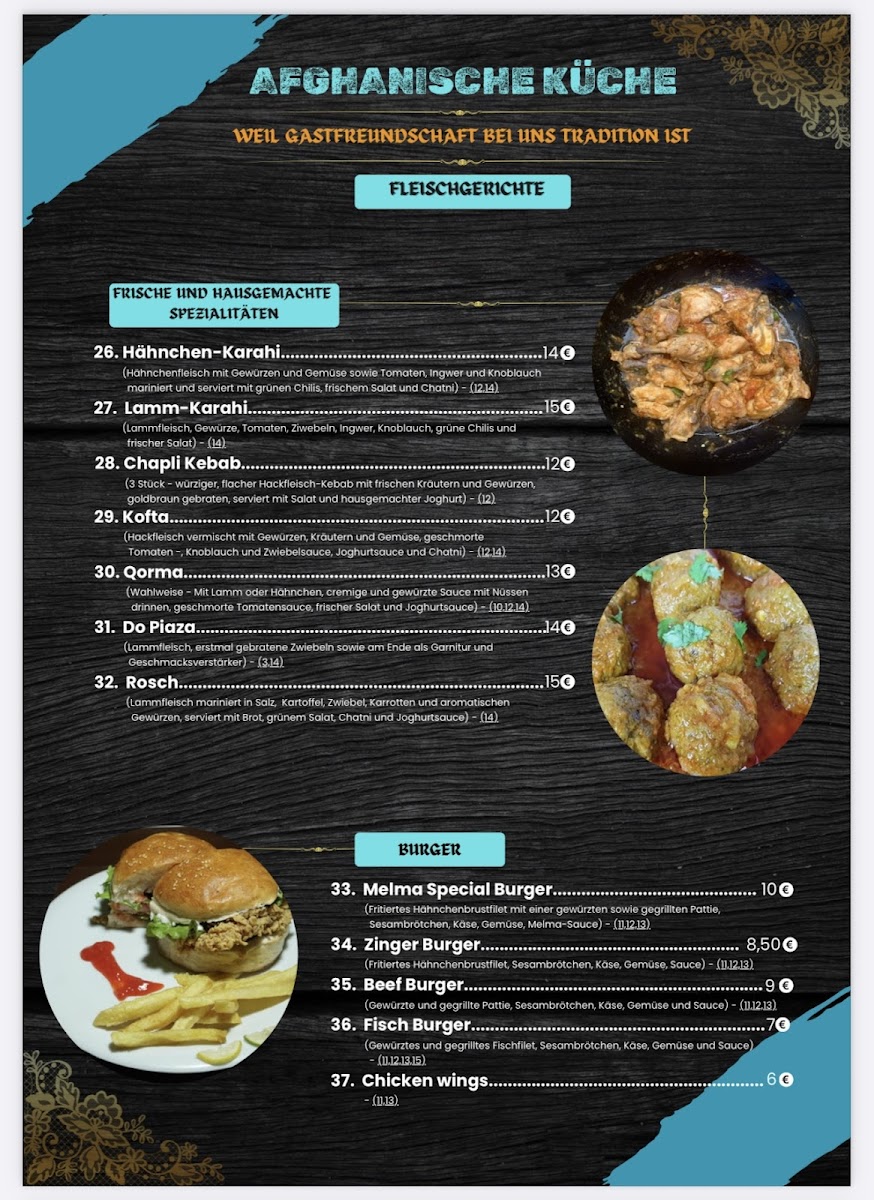Melma Restaurant Photo Menu 1
