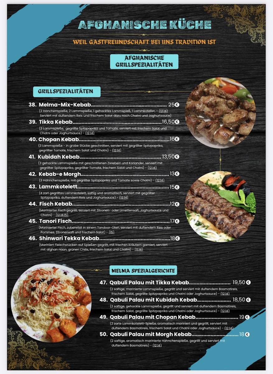 Melma Restaurant Photo Menu 2