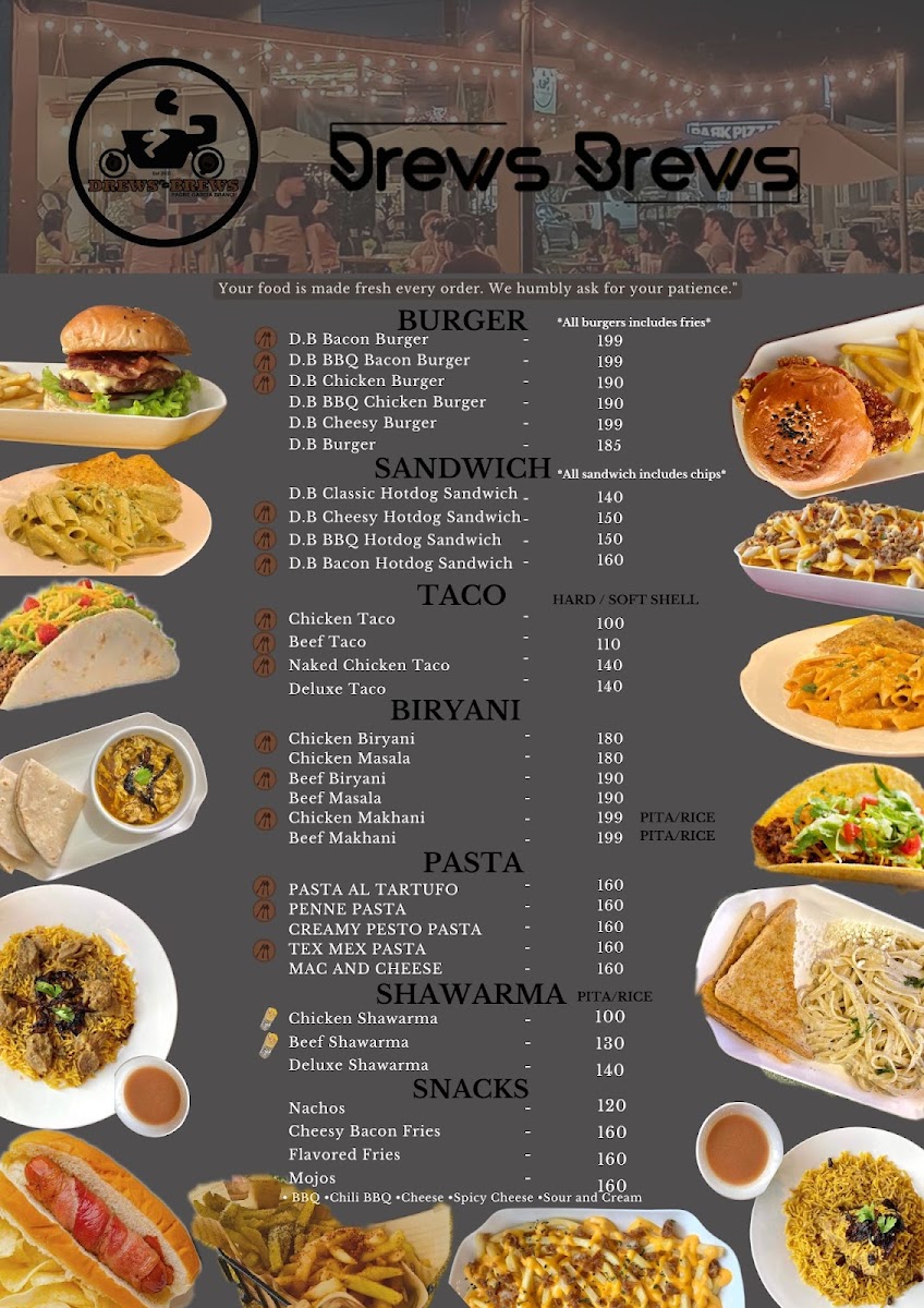 Drews Brews Padre Garcia Branch Photo Menu 1