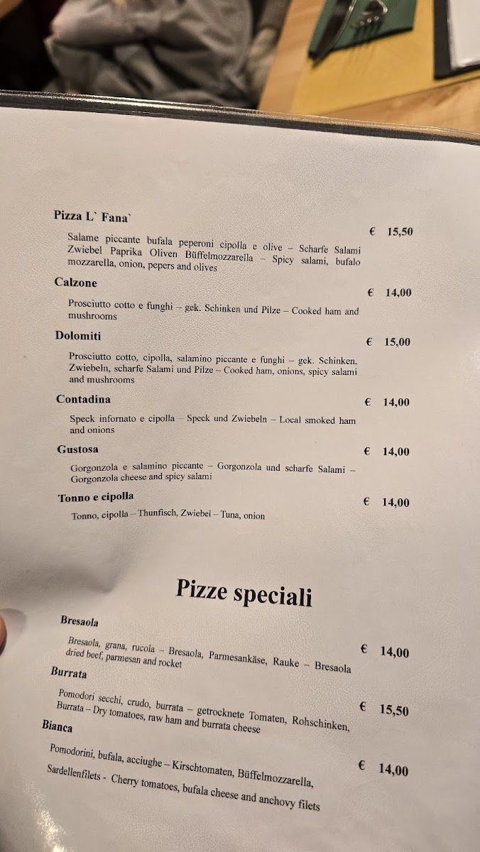 Restaurant L'Fana Pizzeria Photo Menu 1
