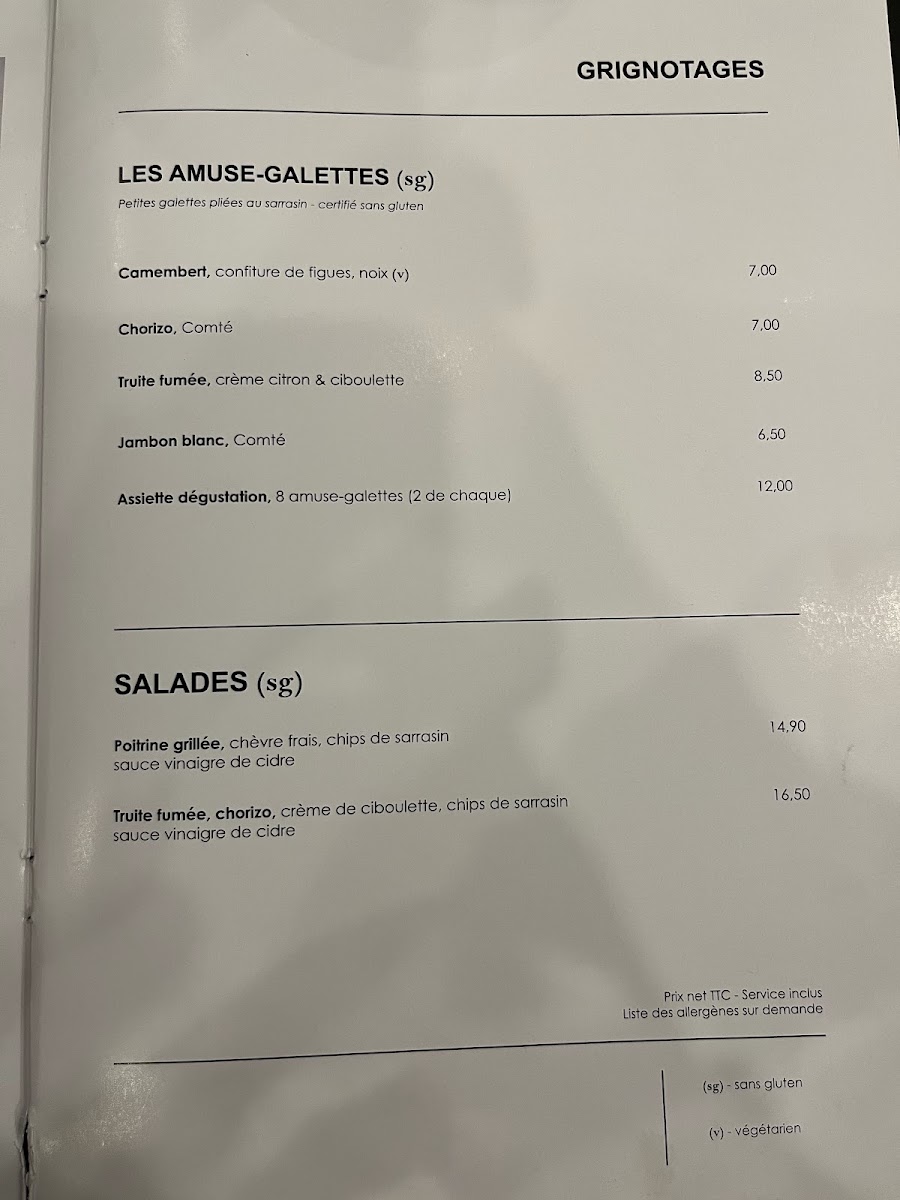 La Crêperie Bourk-en-Brest Photo Menu 2