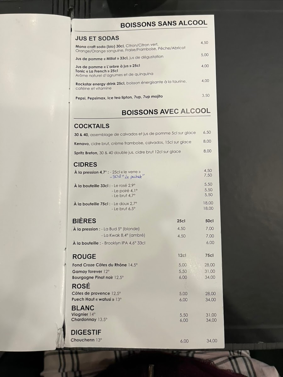 La Crêperie Bourk-en-Brest Photo Menu 3