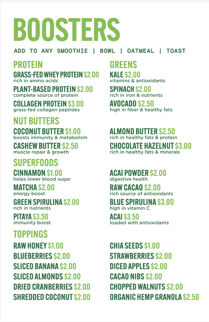Pure Green - Juice Bar Dupont Circle Photo Menu 4