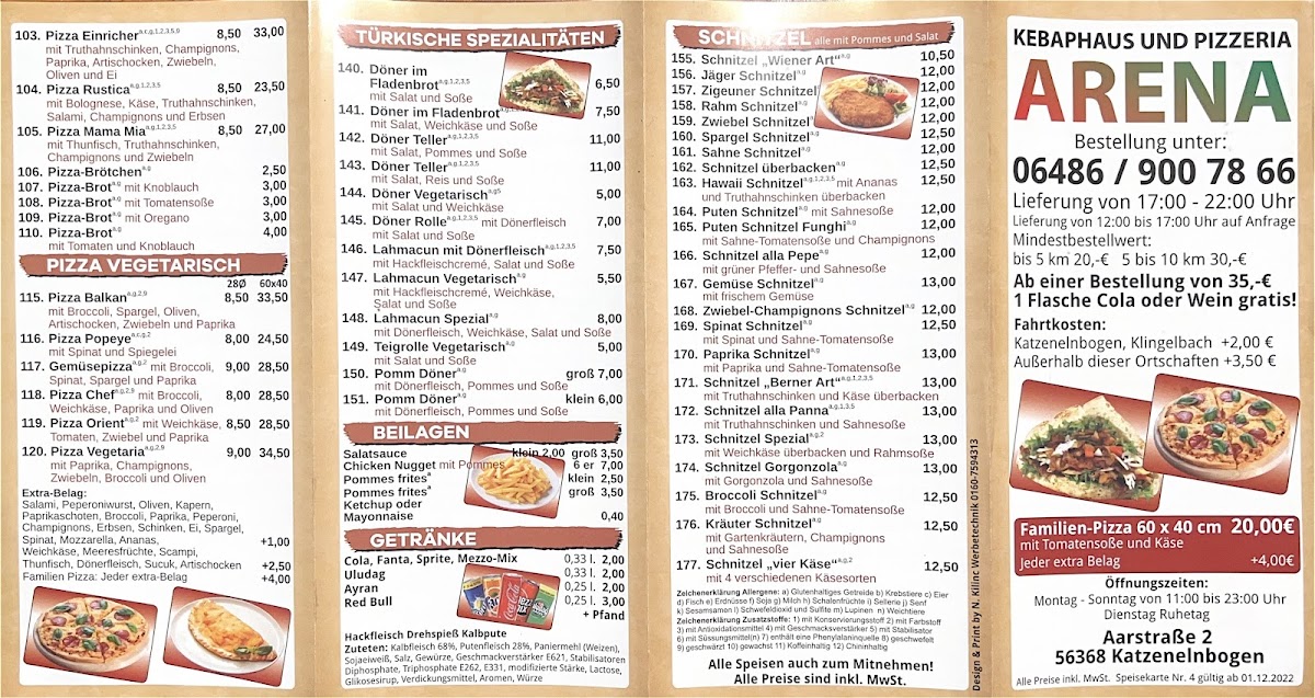 Kebaphaus und Pizzeria Arena Katzenelnbogen Photo Menu 2