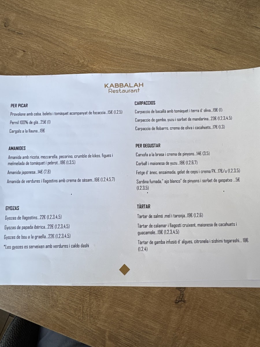 Kabbalah Restaurant Photo Menu 2