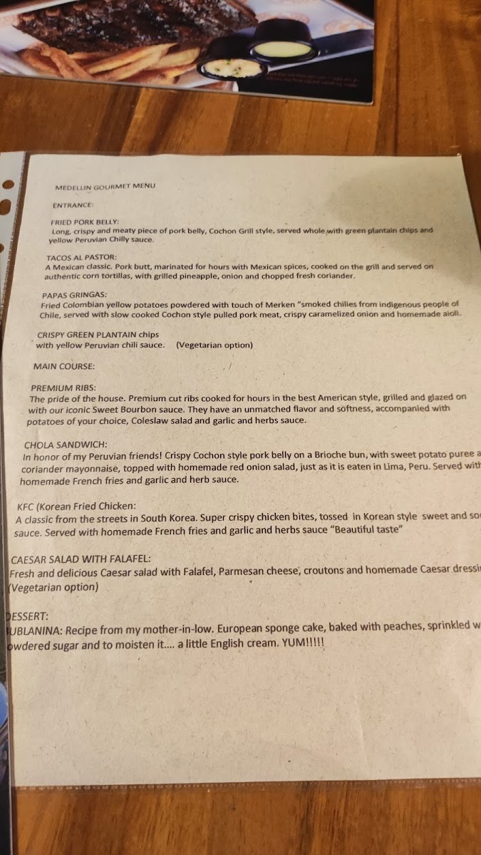 Cochon Grill Medellin Photo Menu 4