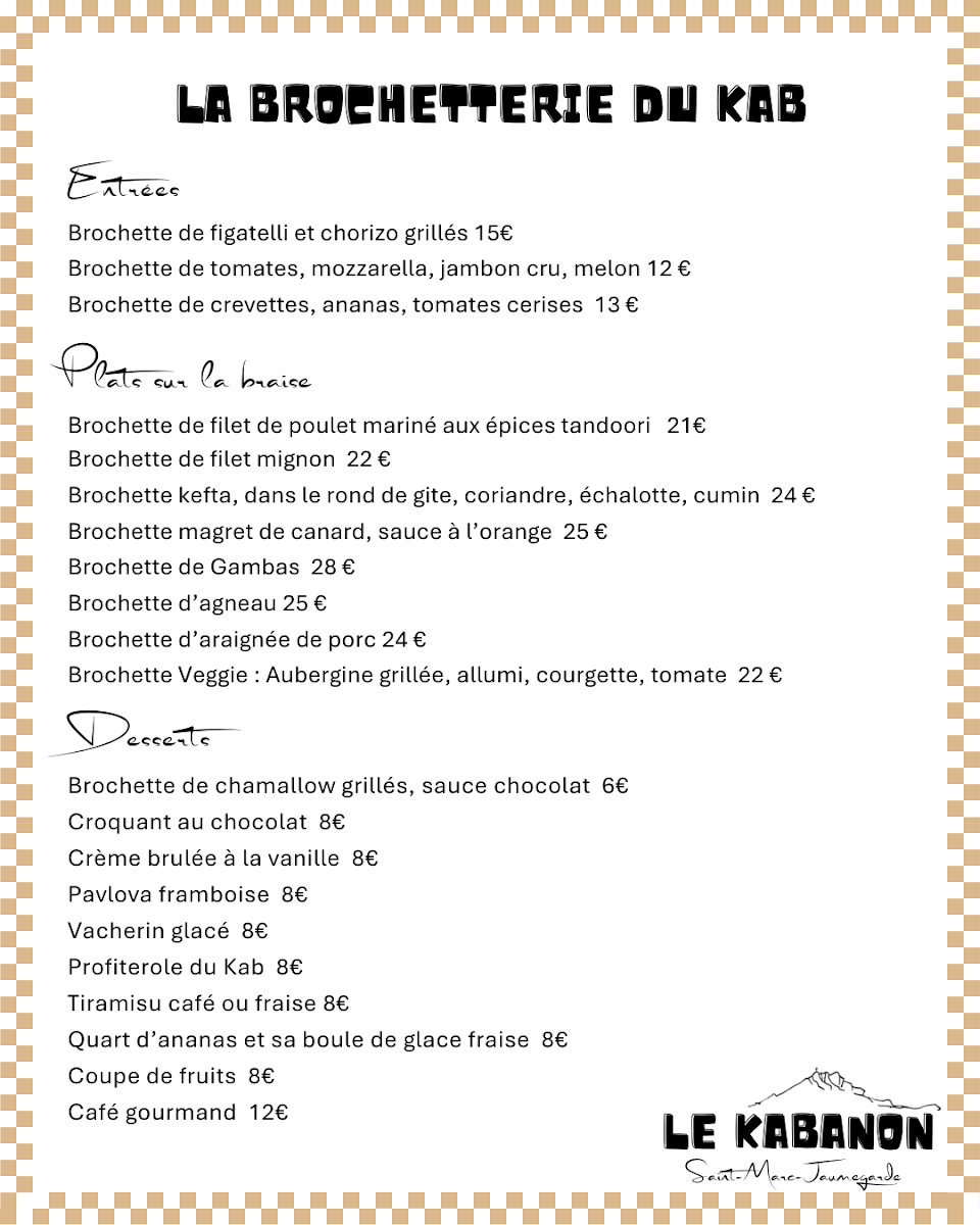 Le Kabanon des Ecuries de l'Aube Photo Menu 2