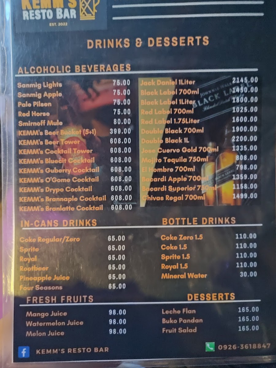 KEMM'S Restobar Photo Menu 4