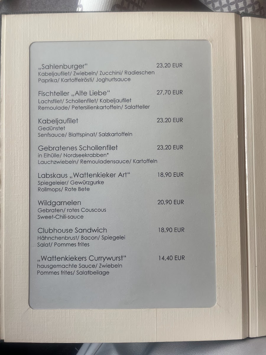 Hotel-Restaurant-Cafe Wattenkieker GbR Photo Menu 1
