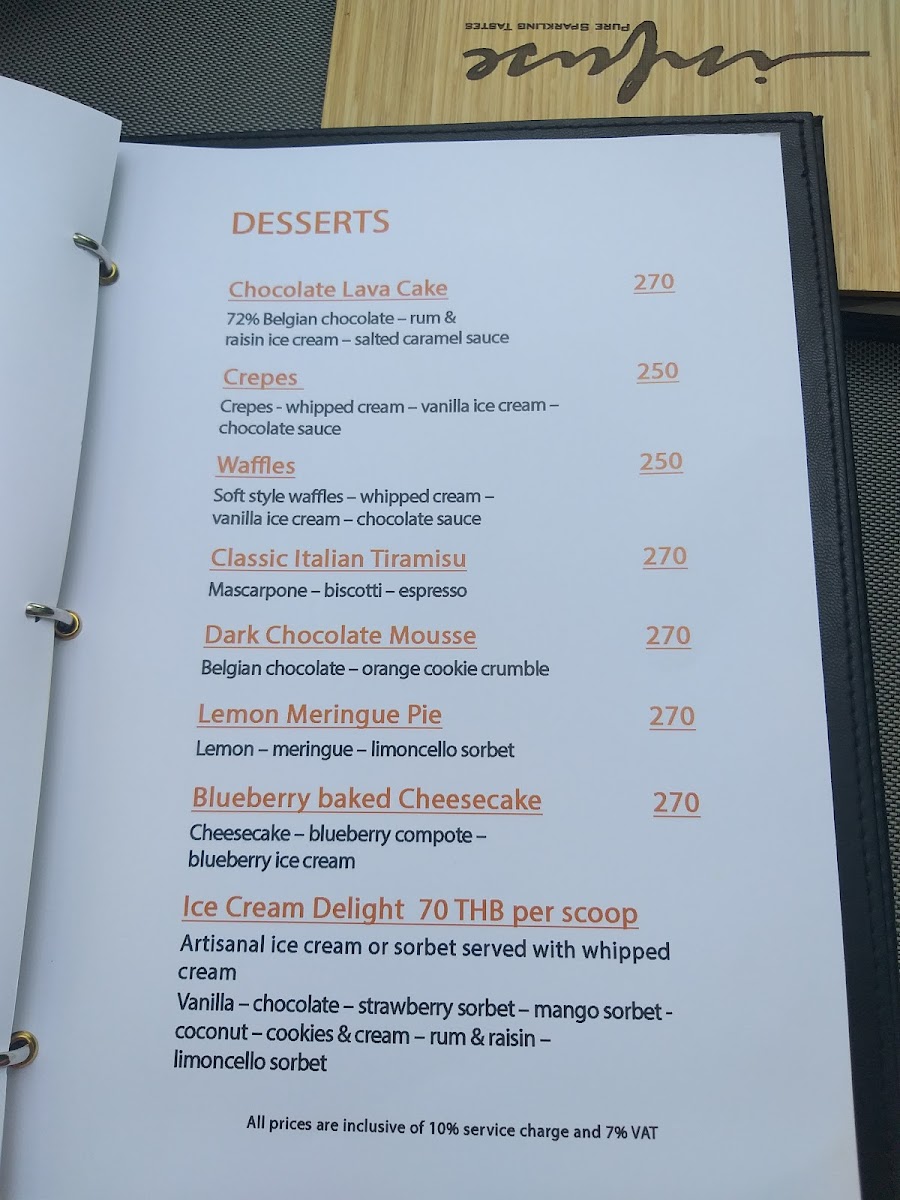 Infuse Restaurant by Diamond Resort Photo Menu 3