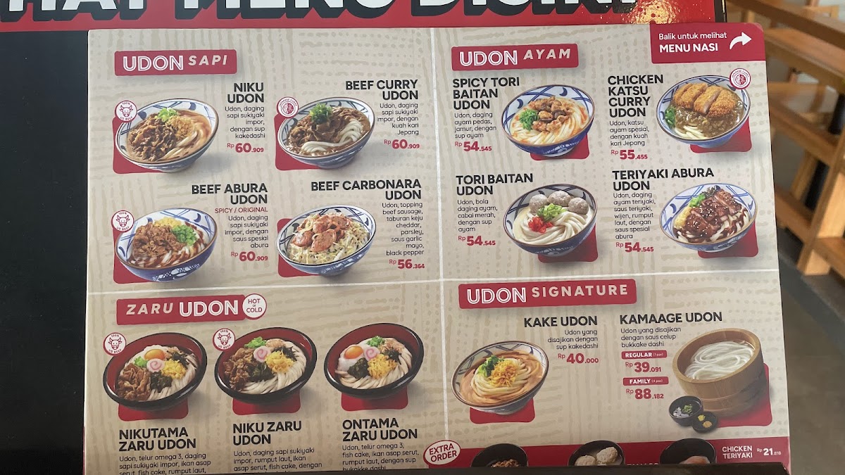 Marugame Udon Kaliurang Yogyakarta Photo Menu 3