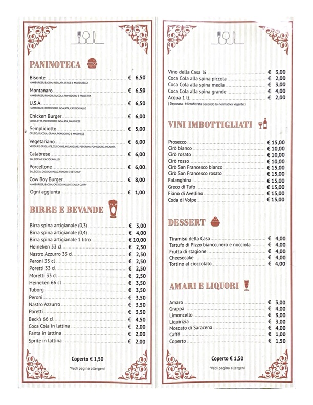 Osteria N° 1 Ristorante•Pizzeria•Braceria Photo Menu 2