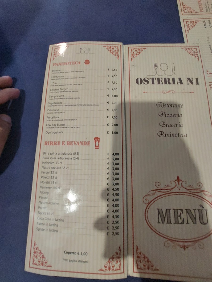 Osteria N° 1 Ristorante•Pizzeria•Braceria Photo Menu 4