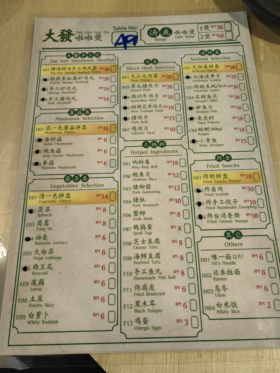 Ma SiaoEr Hotpot Photo Menu 1