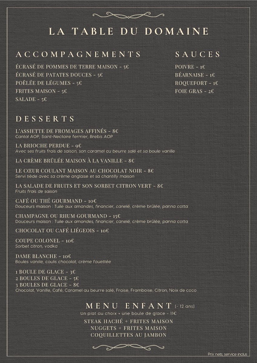 La Table Du Domaine Photo Menu 2