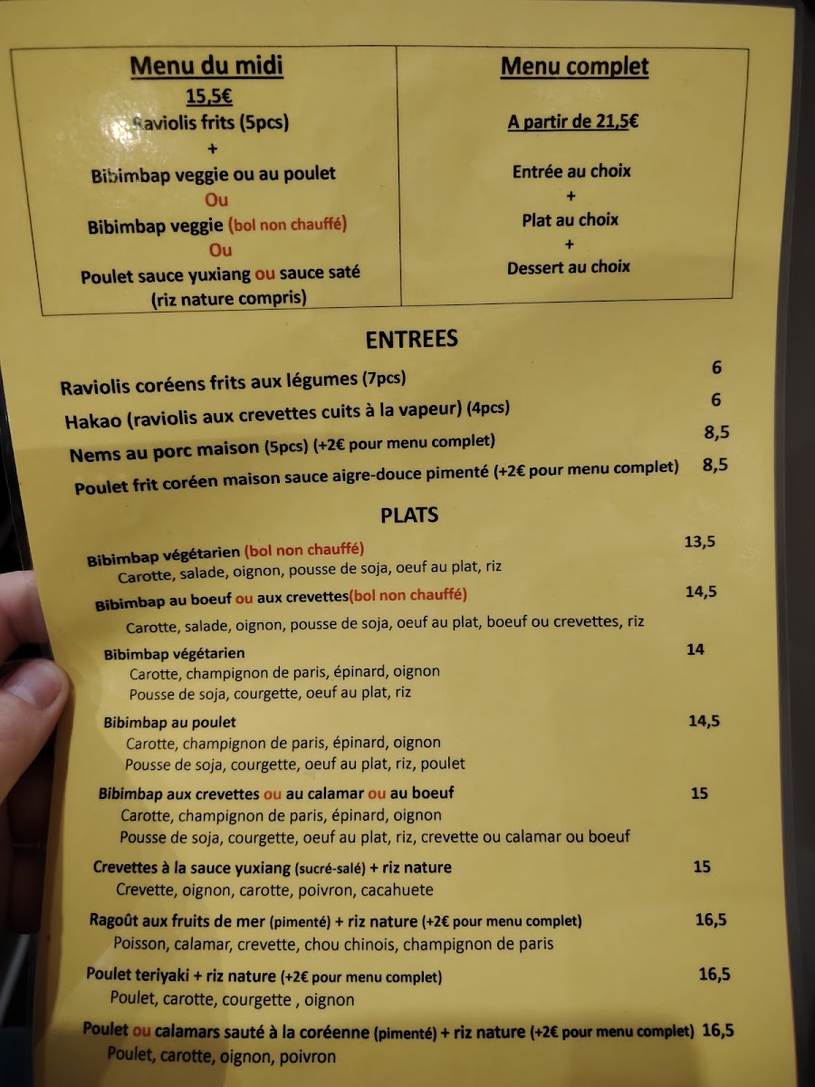 Gourmet de Jacquemart Photo Menu 1