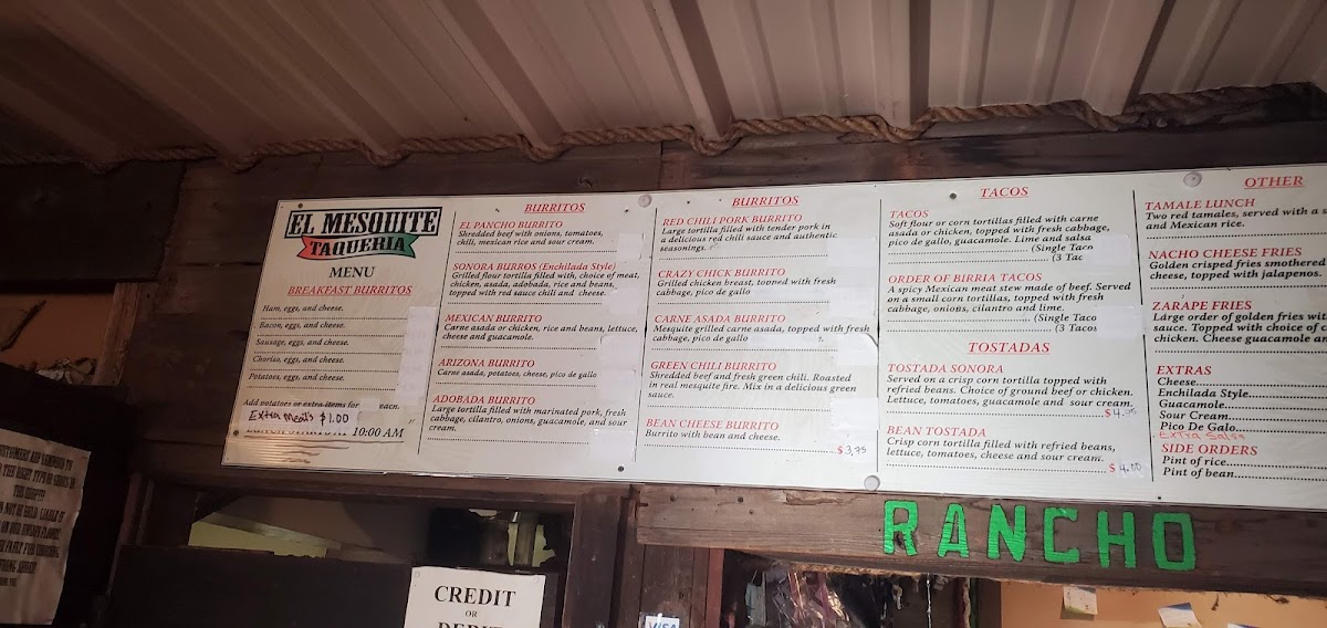 El Mesquite Taqueria Photo Menu 2