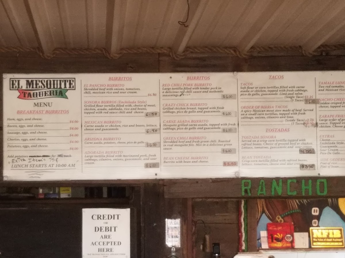 El Mesquite Taqueria Photo Menu 3