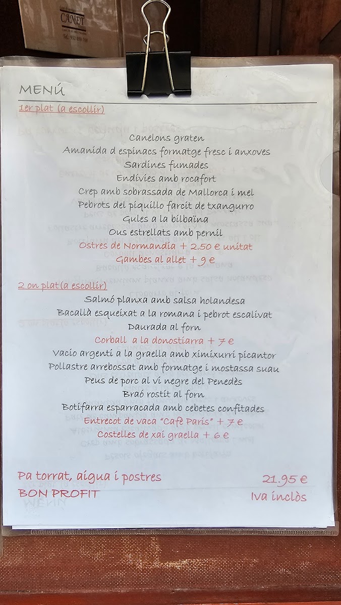 Restaurant Canet Photo Menu 1
