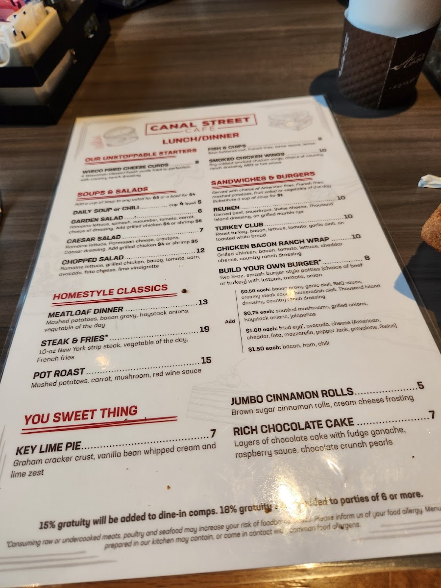 Canal Street Café Photo Menu 1