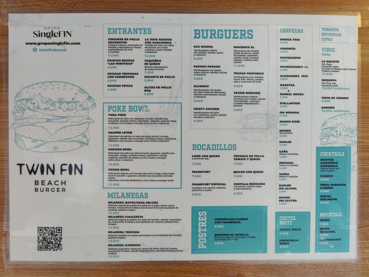 Twin Fin Photo Menu 2