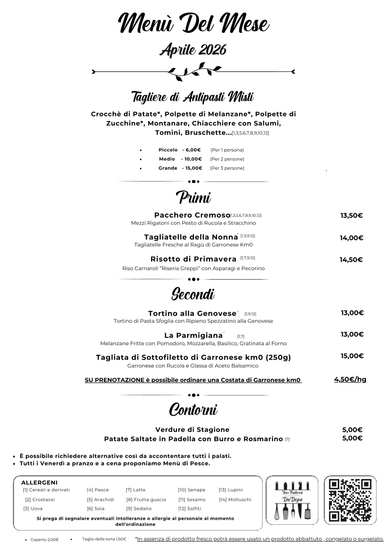 Bar Trattoria del Mutuo Soccorso Da Depa Photo Menu 2
